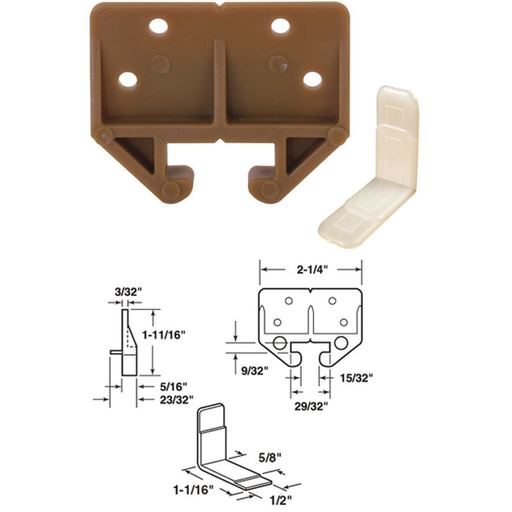 Prime-Line Polyethylene Brown Track Guide for 9/32 In. x 29/32 In. Track (2-Count)