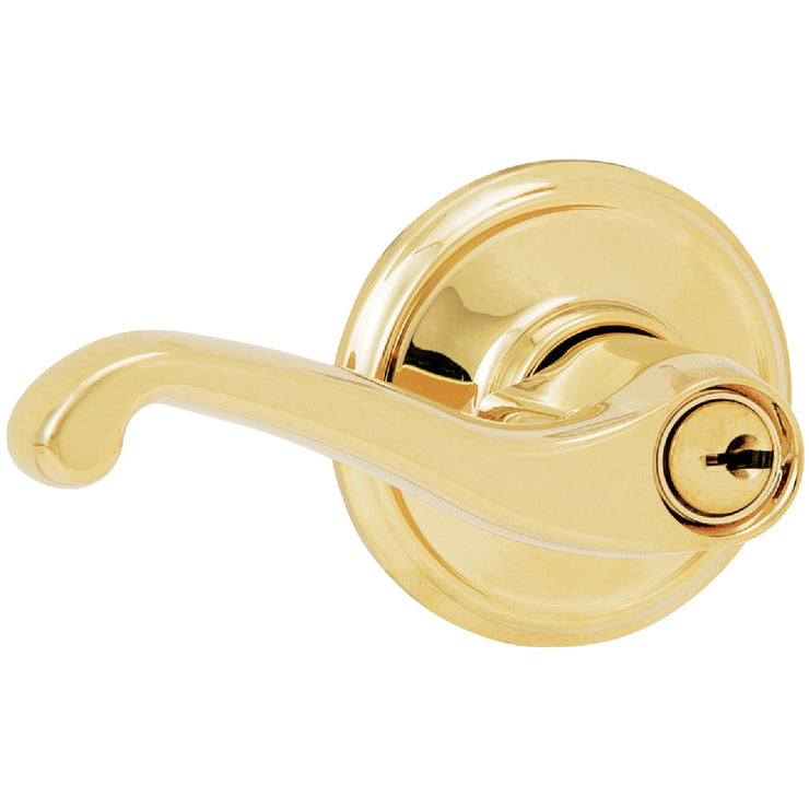 Schlage Ultima Bright Brass Flair Entry Door Lever