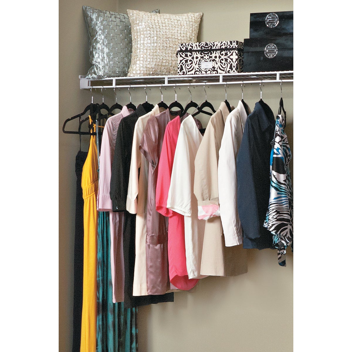 ClosetMaid 4 Ft. W. x 12 In. D. Ventilated Wire Shelf & Rod, White ...