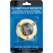 John Sterling Closet-Pro 1-3/8 In. Steel Closet Rod Socket, Brass (2-Pack)