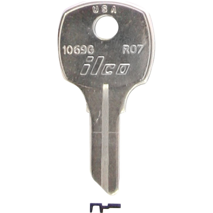 ILCO Russwin Nickel Plated File Cabinet Key, R07 (10-Pack)