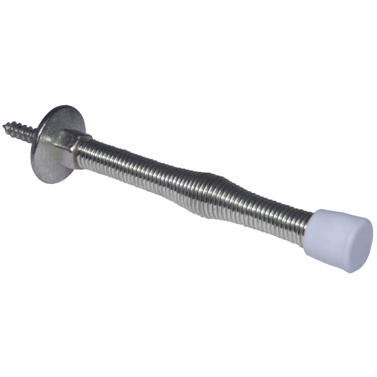 Ultra Hardware 3 In. Polished Chrome Plastic Tip Spring Door Stop