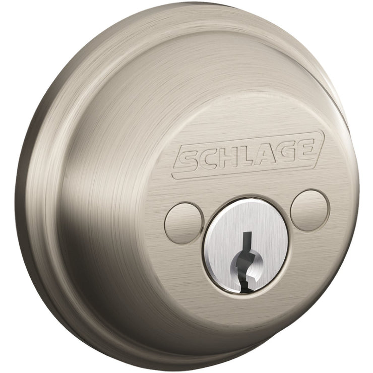 Schlage B-Series Satin Nickel Double Cylinder Deadbolt