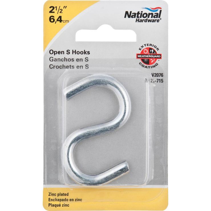 National 2-1/2 In. Zinc Heavy Open S Hook