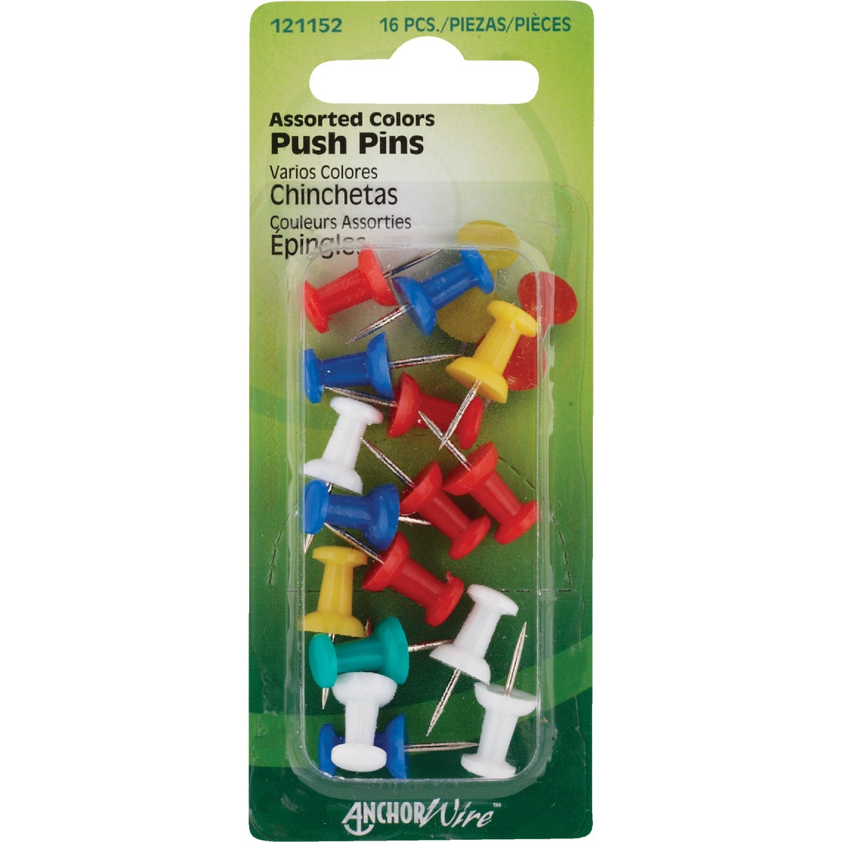 Hillman Anchor Wire Assorted Color Push Pins (16-Count) – Hemlock Hardware