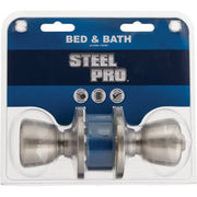 Steel Pro Brushed Nickel Bed & Bath Door Knob