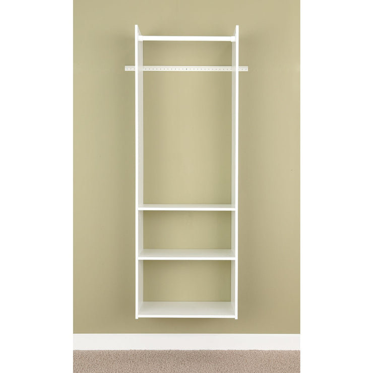 Easy Track Hanging Tower Wall-Mounted Shelving Unit, White