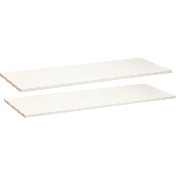 Easy Track 3 Ft. W. x 14 In. D. Laminated Closet Shelf, White (2-Pack)