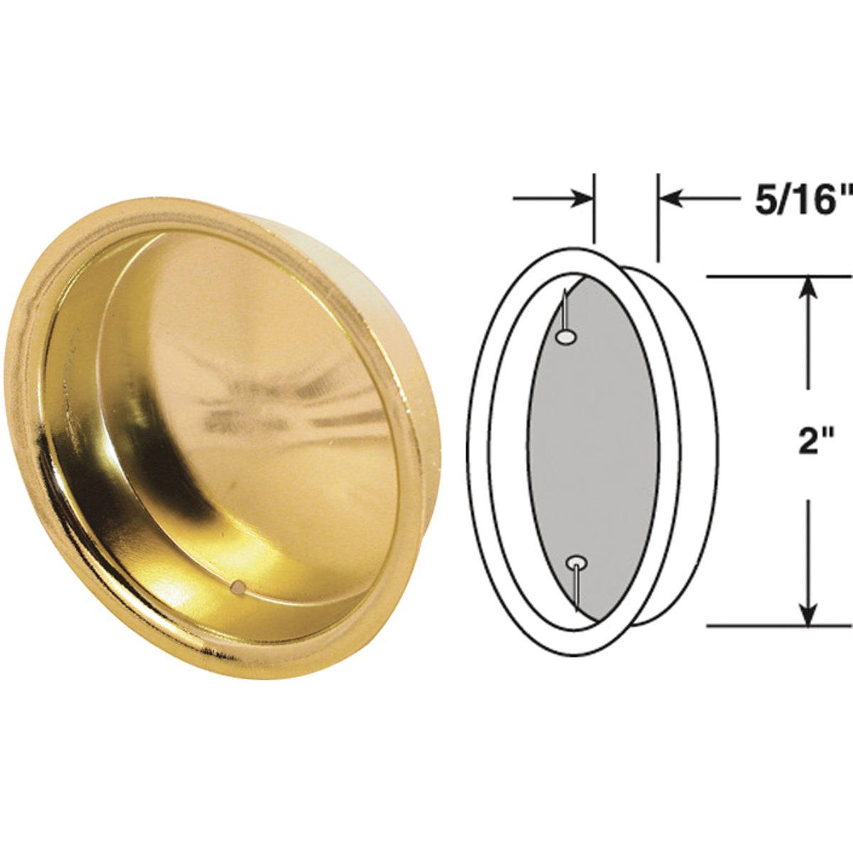 Prime-Line 2 In. Dia. Brass Wardrobe Pocket Door Pull (2-Count ...