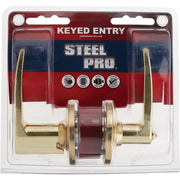 Steel Pro Polished Brass Entry Door Lever