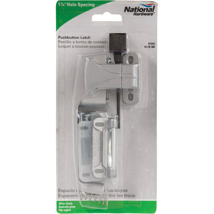 National Silver Push Button Latch