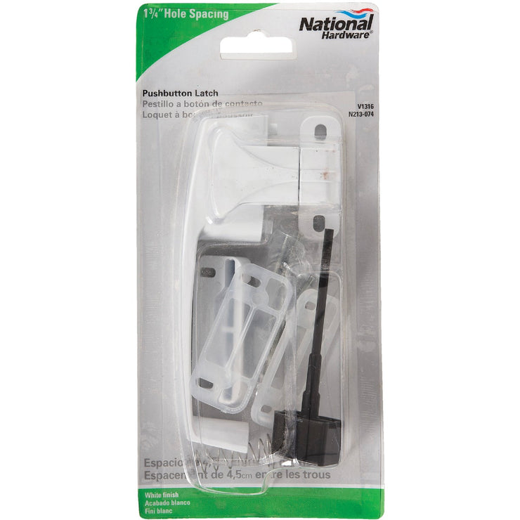 National White Push Button Latch
