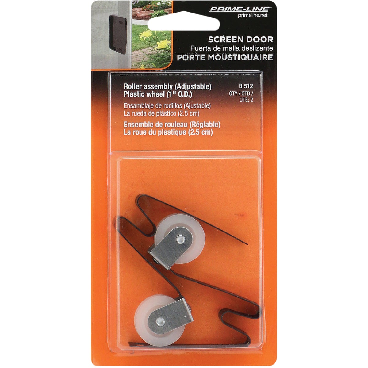 Prime Line 1 In. Steel Screen Door Tension Springs with Nylon Roller ...