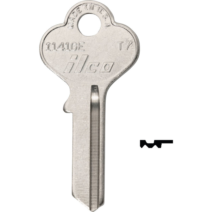 ILCO Taylor Nickel Plated Garage Door Key, T7 (10-Pack)