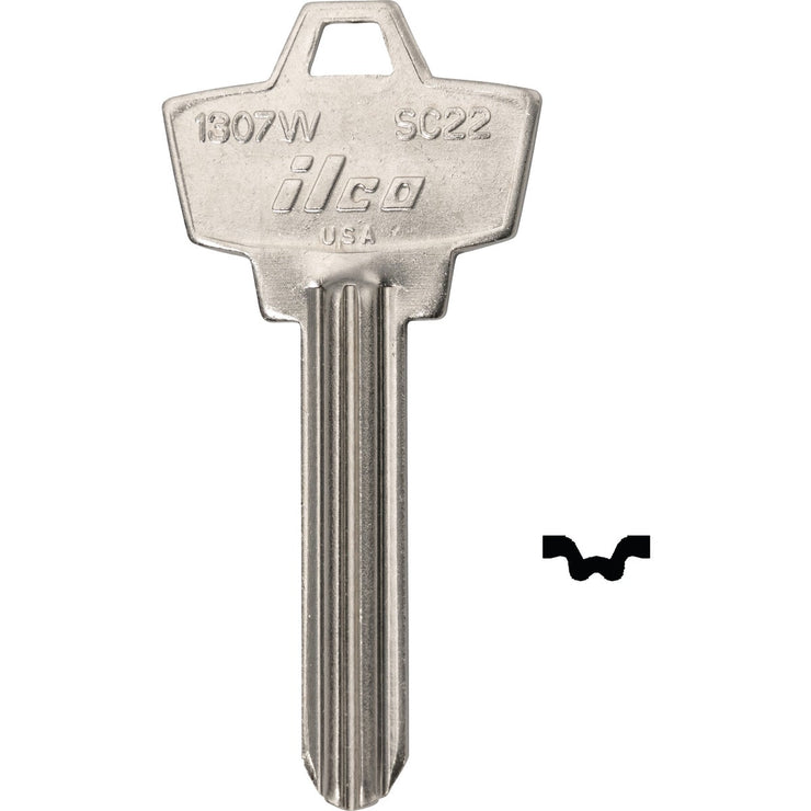 ILCO Schlage Nickel Plated House Key, SC22 (10-Pack)