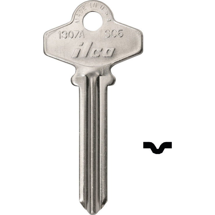 ILCO Schlage Nickel Plated House Key, SC6 (10-Pack)