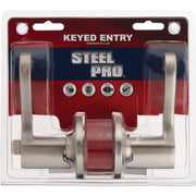 Steel Pro Brushed Nickel Scroll Entry Door Lever