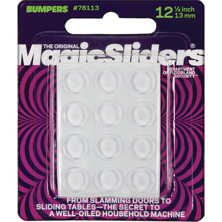 Magic Sliders 1/2 In. Round Clear Self-Stick Bumper (12-Pack)