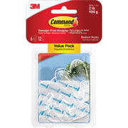 3M Command Clear Adhesive Hook (6-Pack)