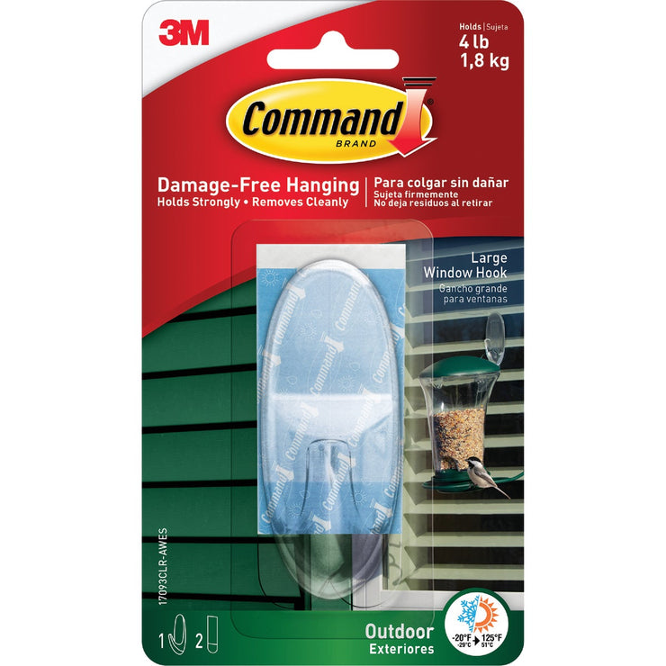 Command Large Adhesive Outdoor Window Hook