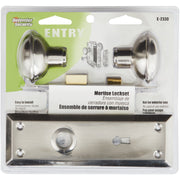 Defender Security Satin Nickel Keyed Mortise Entry Lock Set