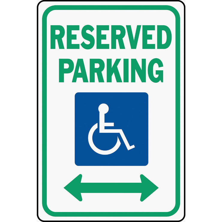 Hy-Ko Heavy-Duty Aluminum Sign, Reserved Parking Handicap