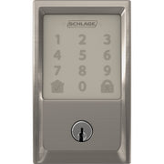 Schlage Encode Smart WiFi Deadbolt with Satin Nickel Century Trim