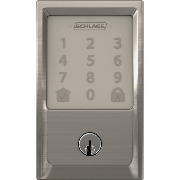 Schlage Encode Smart WiFi Deadbolt with Satin Nickel Century Trim