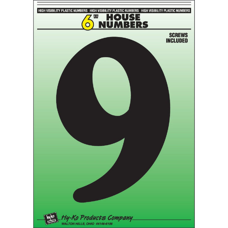 HY-KO RV-75 Self-Adhering Numbers, Reflective Black/Yellow, 5 in H, #6 HY-KO RV-75 Self-Adhering Numbers, Reflective Black/Yellow, 5 in H, #6