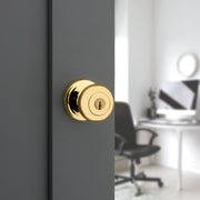 Kwikset Signature Series Polished Brass Juno Entry Door Knob with SmartKey