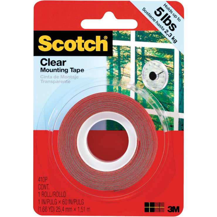 3M Scotch 1 In. x 60 In. Clear Double-Sided Mounting Tape (5 Lb. Capacity)