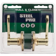 Steel Pro Polished Brass Passage Door Lever