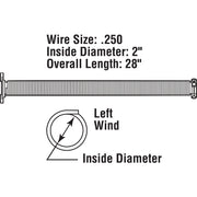 Prime-Line 2 In. x 28 In. Left Wind Garage Door Torsion Spring