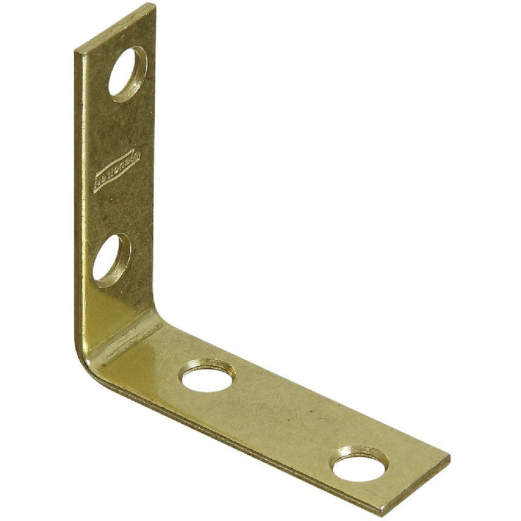 National Catalog V115 2 In. x 5/8 In. Brass Steel Corner Brace (4-Count)