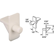 Prime-Line 1/4 In. White Plastic Shelf Support (8 Count)