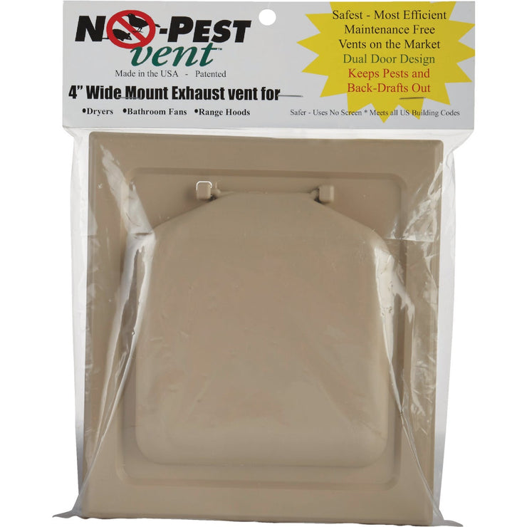 No-Pest 4 In. Tan Plastic Wide Mount Dryer Vent Hood