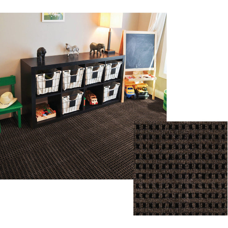 Smart Transformations 24 In. x 24 In. Espresso Mosaic Carpet Tile (15-Pack)