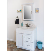 CraftMark Shaker Retreat White 30 In. W x 34 In. H x 21 In. D Vanity Base, 1 Door/2 Drawer