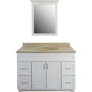 CraftMark Shaker Retreat White 48 In. W x 34 In. H x 21 In. D Vanity Base, 2 Door/4 Drawer