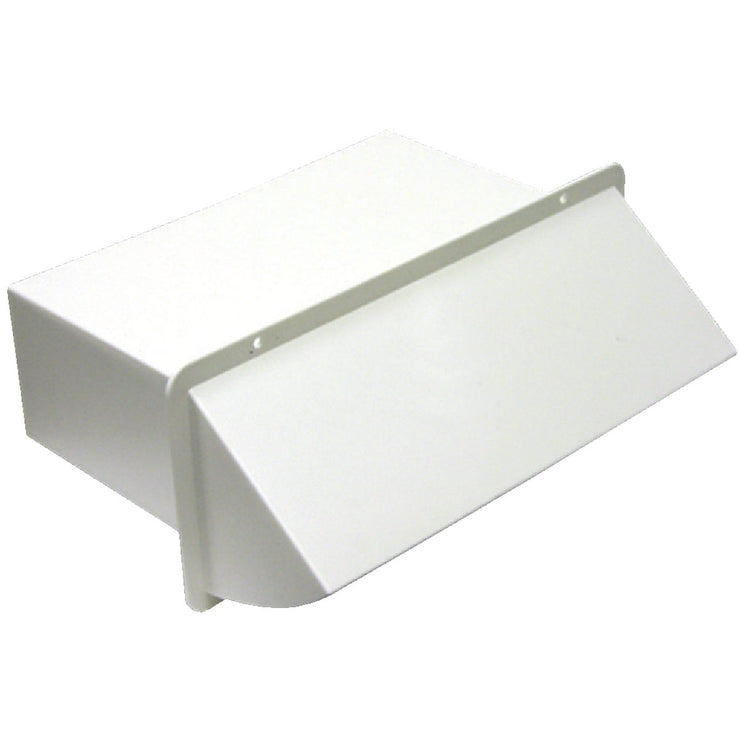 Lambro 3-1/4 In. x 10 In. White Plastic Kitchen Wall Vent Cap with Damper