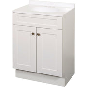 Zenith Zenna Home White 24 In. W x 35 In. H x 18 In. D Shaker Vanity with White Cultured Marble Top