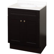 Zenith Zenna Home Espresso 24 In. W x 35 In. H x 18 In. D Shaker Vanity with White Cultured Marble Top