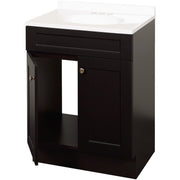 Zenith Zenna Home Espresso 24 In. W x 35 In. H x 18 In. D Shaker Vanity with White Cultured Marble Top