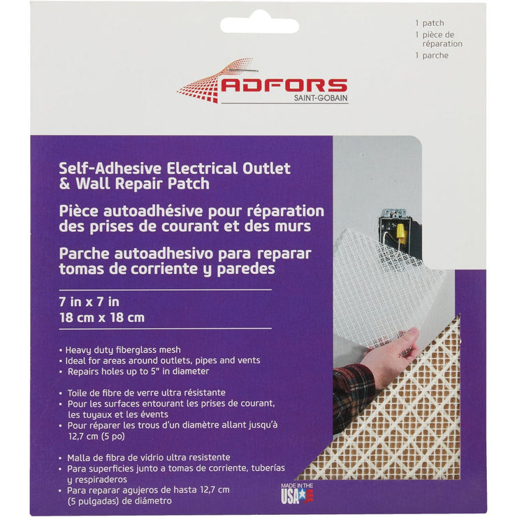 FibaTape 7 In. x 7 In. Electrical Outlet Self-Adhesive Drywall Patch