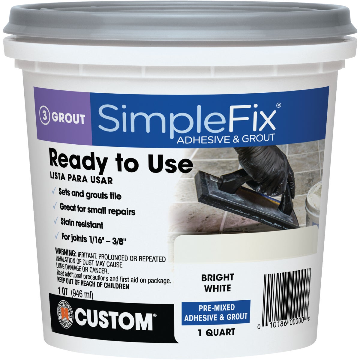 Custom Building Products Simplefix Quart Alabaster Sanded Tile Grout ...
