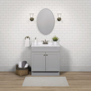 Zenith Zenna Home Cool Gray 30 In. W x 35 In. H x 18 In. D Shaker Vanity with White Cultured Marble Top