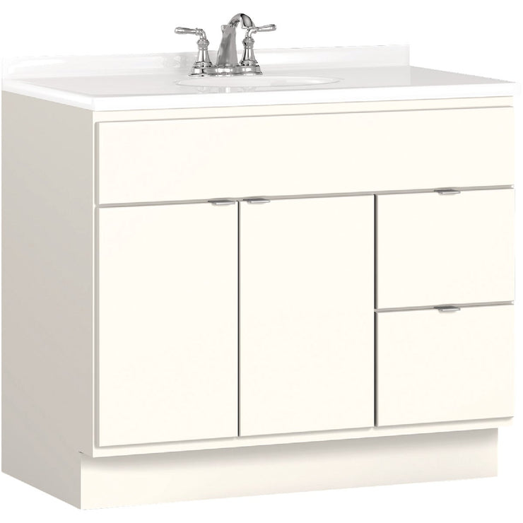 Bertch Riverside 36 In. W x 34-1/2 In. H x 21 In. D White Vanity Base, 2 Door/2 Drawer