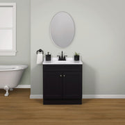 Zenith Zenna Home Espresso 36 In. W x 35 In. H x 18 In. D Shaker Vanity with White Cultured Marble Top