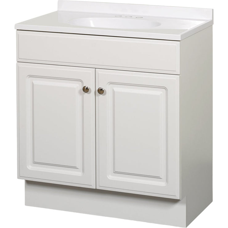 Zenith Zenna Home White 30 In. W x 35 In. H x 18 In. D Vanity with White Cultured Marble Top