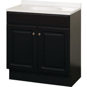 Zenith Zenna Home Espresso 30 In. W x 35 In. H x 18 In. D Vanity with White Cultured Marble Top